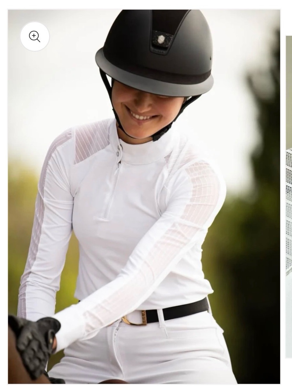 EUPHORIC EQUESTRIAN PALM BEACH Show Top LONG SLEEVE COMPETITION SHIRT Sz Large